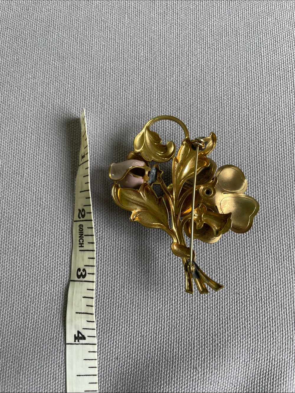 Vintage Metal Flower Brooch - Picture 4 of 5